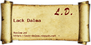 Lack Dalma névjegykártya